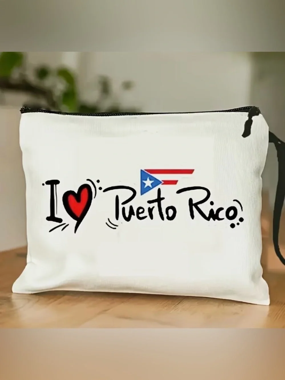 I ♥ Puerto Rico White Zip Pouch